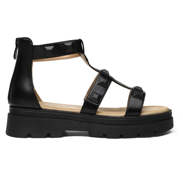 Rovets Ankle Strap Platform Sandals - BLACK PU - 2